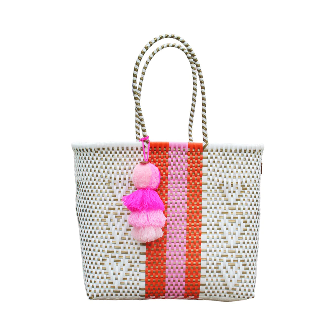 Squeeze de Citron Medium Tote | Giving Hearts Orange / Rose Citron