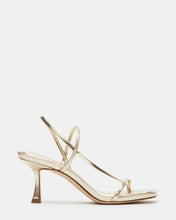 Load image into Gallery viewer, Steve Madden Locke Champagne Dainty Strappy Square Toe Heel