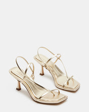 Load image into Gallery viewer, Steve Madden Locke Champagne Dainty Strappy Square Toe Heel