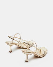 Load image into Gallery viewer, Steve Madden Locke Champagne Dainty Strappy Square Toe Heel