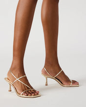 Load image into Gallery viewer, Steve Madden Locke Champagne Dainty Strappy Square Toe Heel