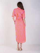 Load image into Gallery viewer, Emily McCarthy Georgia Dress | Coral Pink Stripe