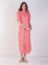 Load image into Gallery viewer, Emily McCarthy Georgia Dress | Coral Pink Stripe