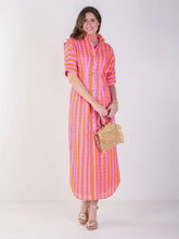 Load image into Gallery viewer, Emily McCarthy Georgia Dress | Coral Pink Stripe