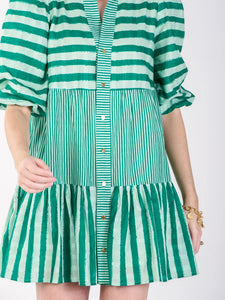Emily McCarthy Sadie Dress | Mist Green Stripe