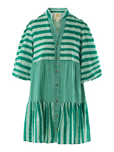 Emily McCarthy Sadie Dress | Mist Green Stripe