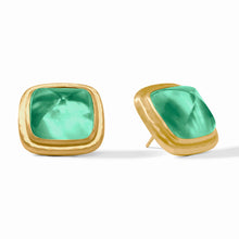 Load image into Gallery viewer, Julie Vos Sahara Stone Stud | Iridescent Emerald Green