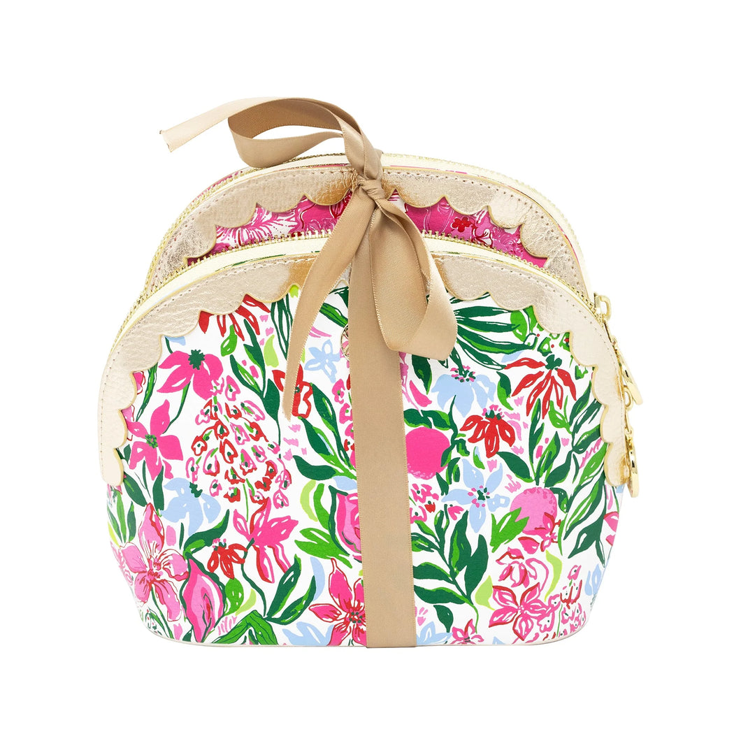 Lilly Pulitzer Scallop Pouch Set | Glowing Gardens & Feeling Poppy