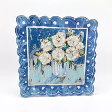 Load image into Gallery viewer, Lauren Dunn Scalloped Blue Hydrangea Acrylic Block