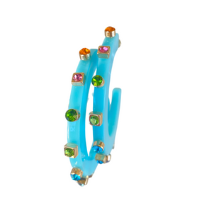 Smith & Co City Girl Jewel Hoop | Small Mint Multicolor