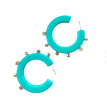 Load image into Gallery viewer, Smith &amp; Co City Girl Jewel Hoop | Small Turquoise