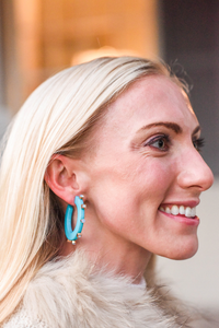Smith & Co City Girl Jewel Hoop | Large Turquoise