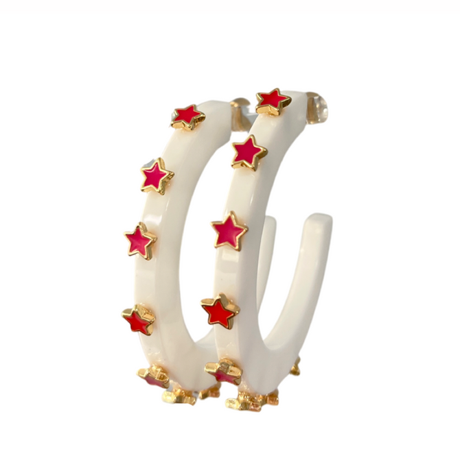 Smith & Co Starlight Jewel Hoop | Large White Multicolor