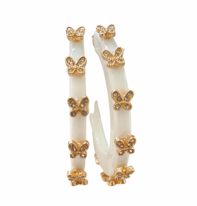 Smith & Co Butterfly Jewel Hoops | Large White
