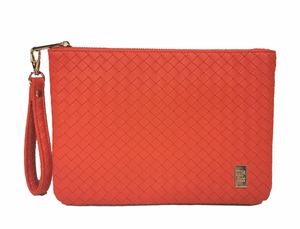 Luxe Wristlet | Woven Papaya
