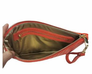 Luxe Wristlet | Woven Papaya