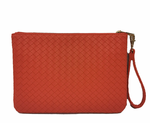 Luxe Wristlet | Woven Papaya