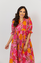Load image into Gallery viewer, Karlie Floral Crochet Trim Maxi Dress