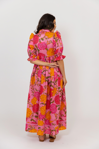 Karlie Floral Crochet Trim Maxi Dress