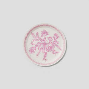 Pink Toile Small Paper Party Plates