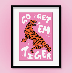 Go Get 'Em Tiger Funky Pink Print