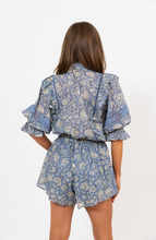 Load image into Gallery viewer, Karlie Blue Floral Romper
