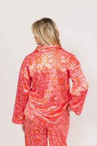 Karlie Pink & Orange Button Up