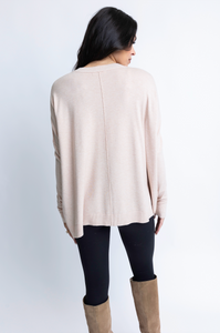 Karlie Solid Crew Oatmeal Sweater