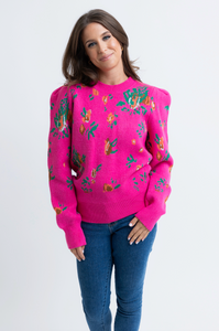 Karlie Floral Crew Sweater
