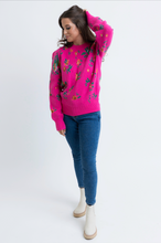 Load image into Gallery viewer, Karlie Floral Crew Sweater