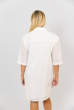 Load image into Gallery viewer, Karlie White Eyelet Shirt Dress