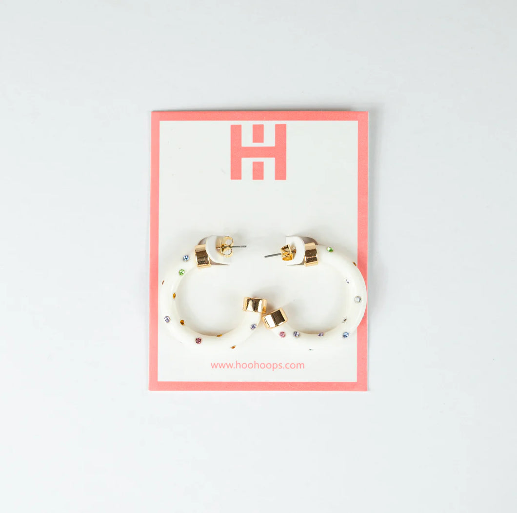 White with Rainbow Rhinestone Hoo Hoop Minis