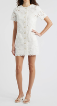 Load image into Gallery viewer, Zoe and Claire Short Sleeve Punch Out Dress | White