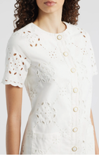 Load image into Gallery viewer, Zoe and Claire Short Sleeve Punch Out Dress | White