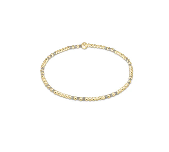 enewton Hope Joy Pattern 2mm Bead Bracelet - Taupe With A Twist
