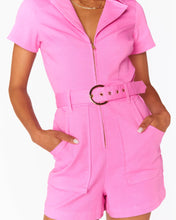 Load image into Gallery viewer, Show Me Your MUMU Outlaw Romper | Bubblegum Pink Denim