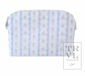 TRVL Goodie Cosmetic Bag | Ribbon Floral Blue