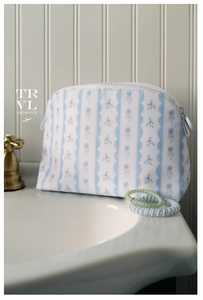 TRVL Goodie Cosmetic Bag | Ribbon Floral Blue