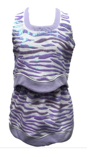 Queen of Sparkles Lavender Tiger Wavy Tank