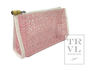 TRVL Lattice Pouch | Pink Clear