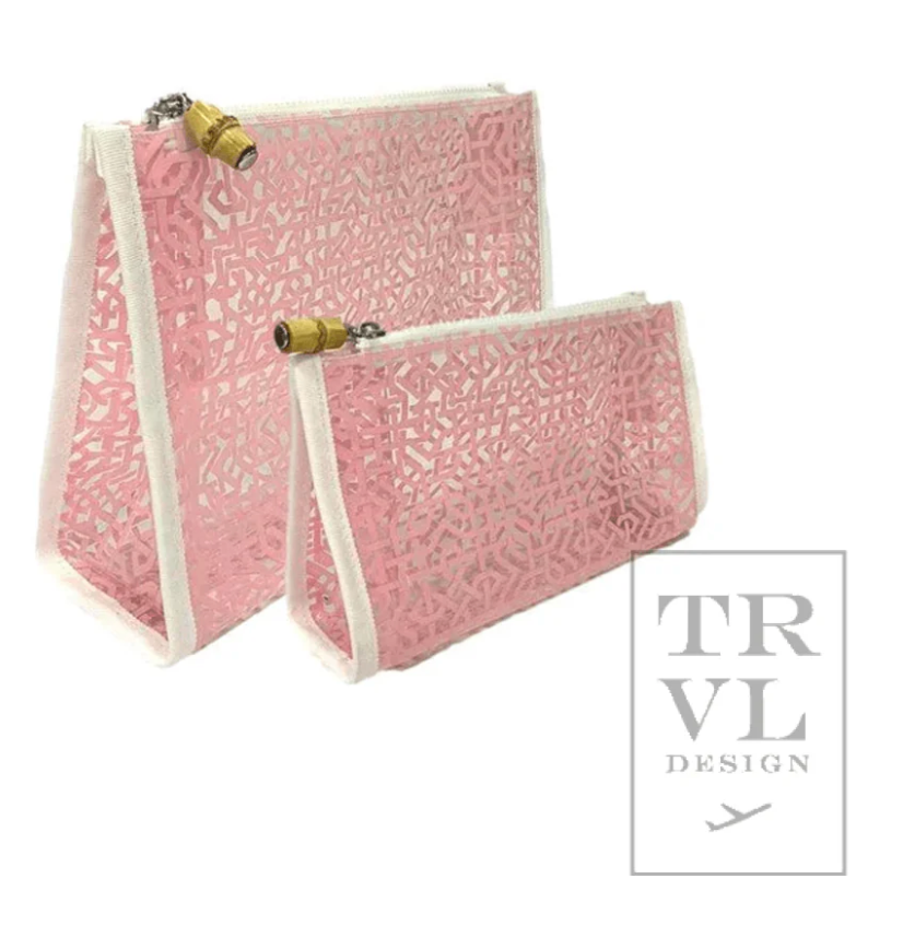 TRVL Lattice Pouch | Pink Clear