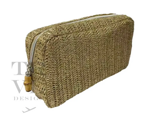 TRVL Glam Bag | Straw Metallic Gold