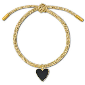 HART Lurex Bracelet with Black Enamel Heart