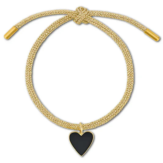 HART Lurex Bracelet with Black Enamel Heart