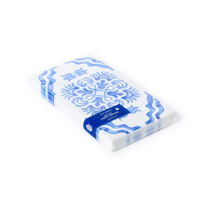 Blue Block Print Paper Guest Towel