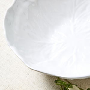 White Cabbage Pattern Melamine Serving Bowls