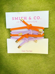 Smith & Co Hair Tie Set | Purple Orange