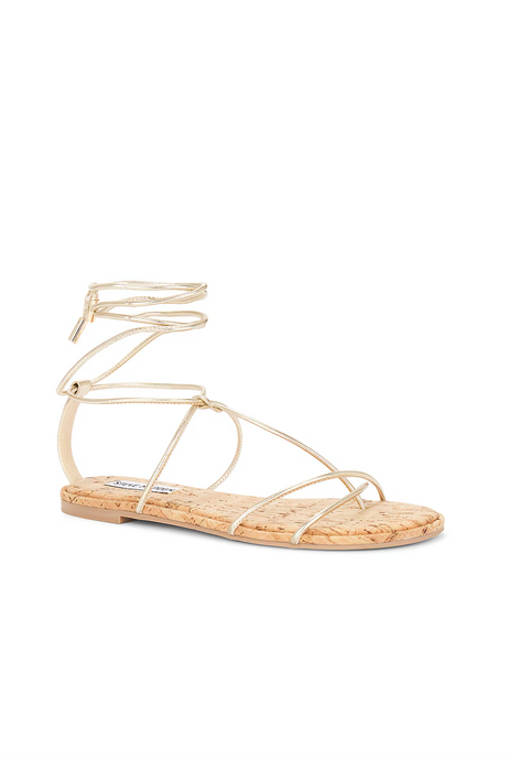 Steve Madden Myrtle Gold Lace-Up Strappy Sandal