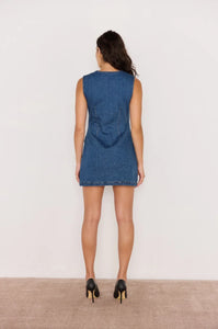 Mink Pink Nora Denim Wrap Mini Dress
