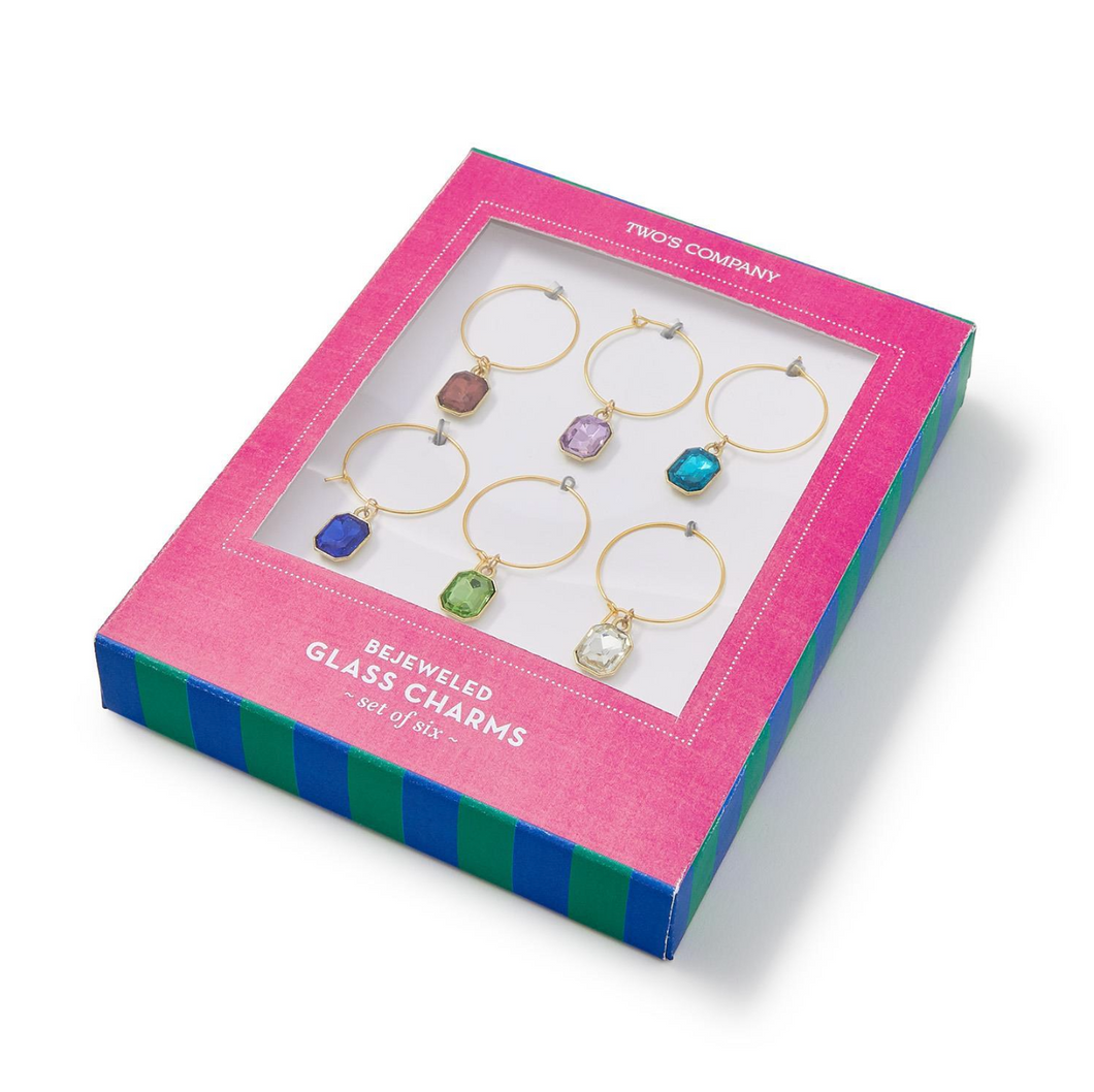 Bejeweled Wine Glass Charm Set
